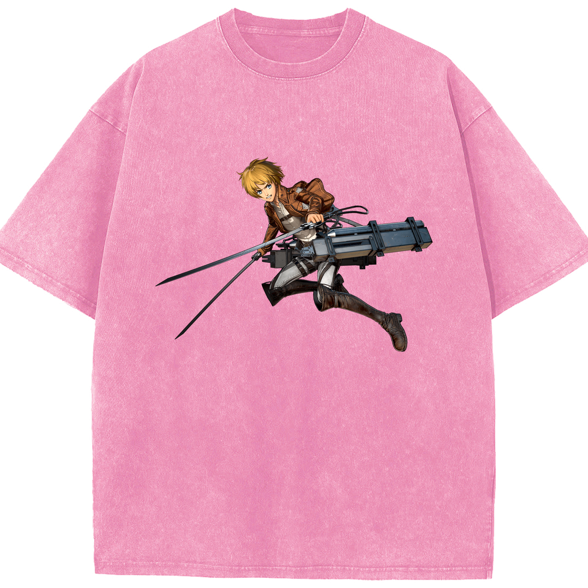 （画像用） 進撃の巨人 アルミン·アルレルト Attack on Titan Armin Arlert 綿100% ヴィンテージ風 半袖Tシャツ（フロントプリント）